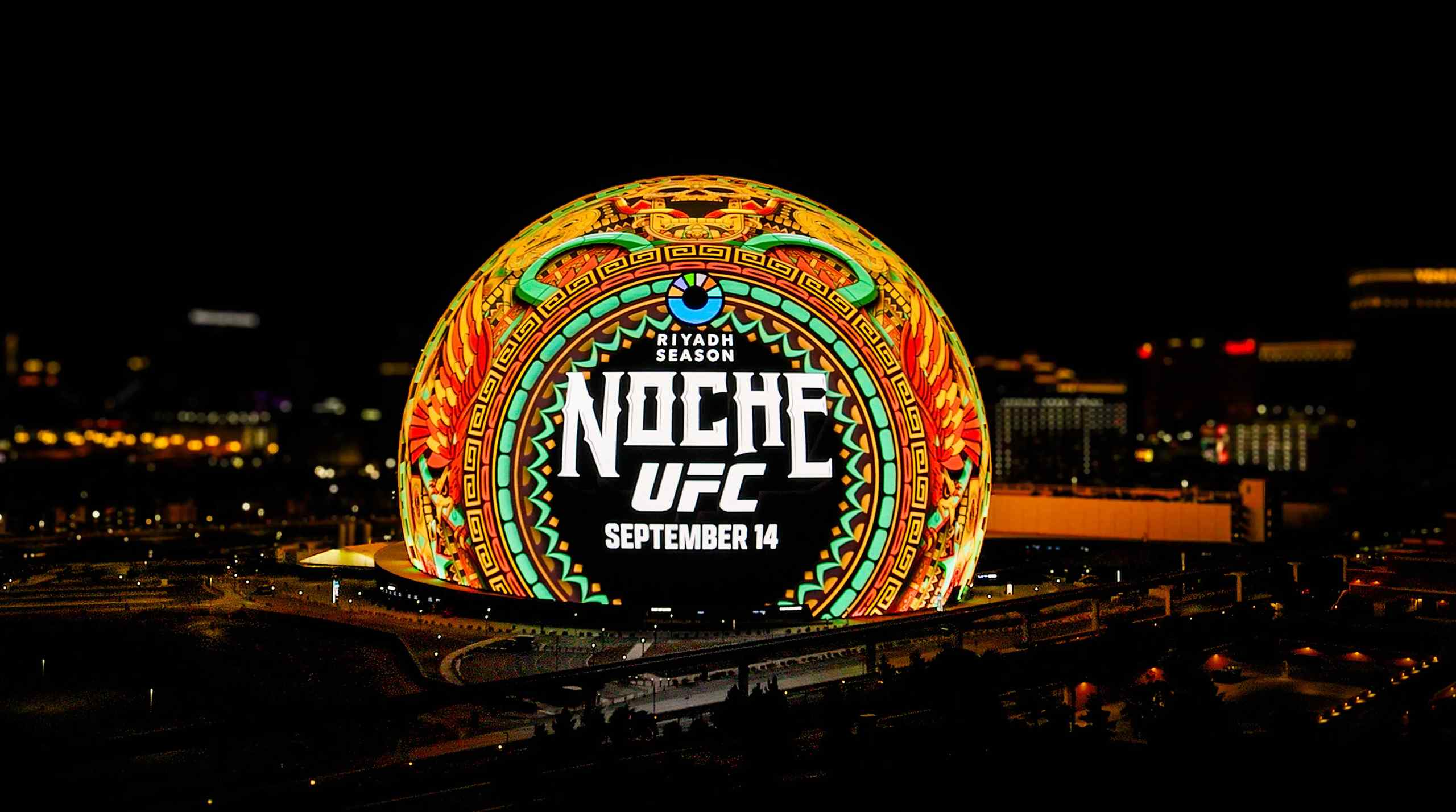 The Sphere advertising UFC.